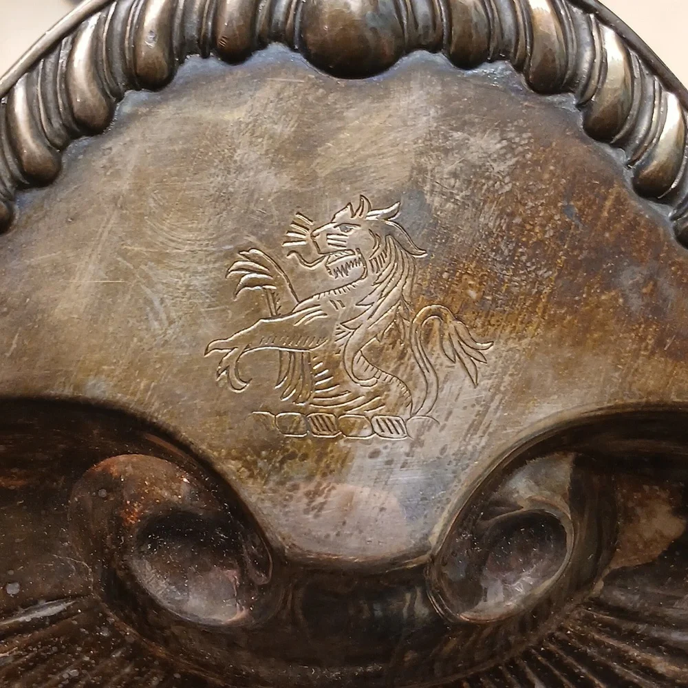 Vintage Silver Plated Shell Trinket Dish Fish Feet Ring Jewelery Holder Decor